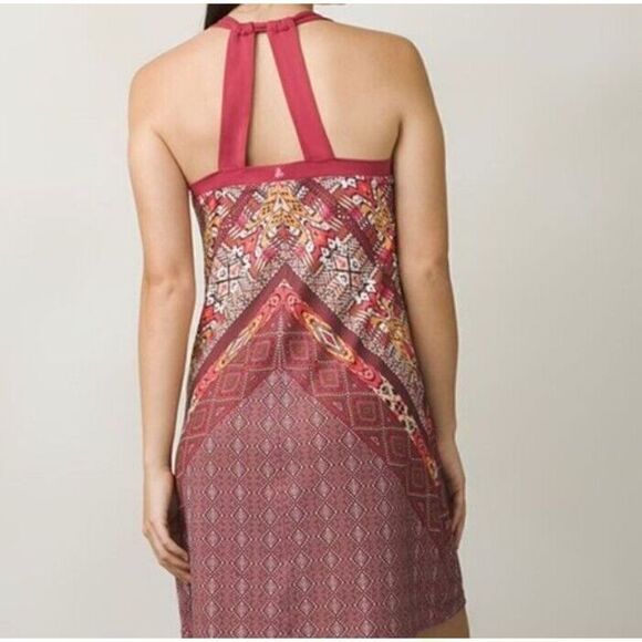 Prana Cantine Dress MEDIUM Crushed Cran Marrakesh Athletic Halter Strap - Picture 3 of 10